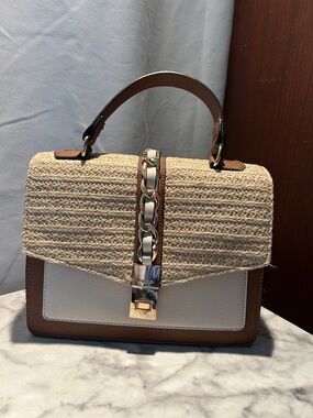 Aldo Brown, Cream and Natural Woven Top-Handle Satchel